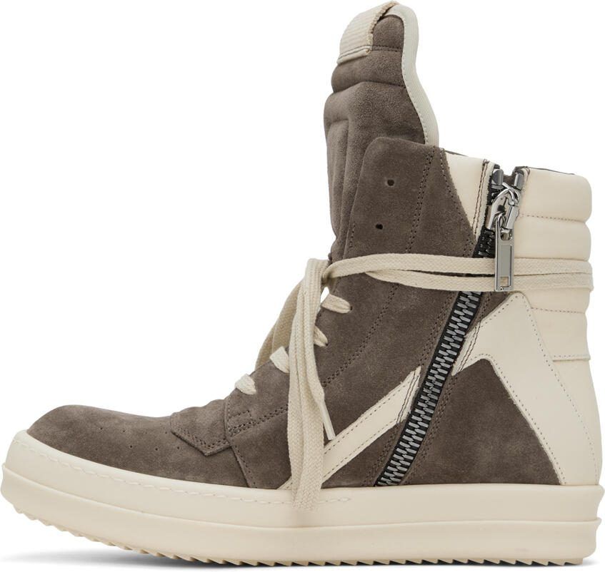 Rick Owens Taupe Geobasket Sneakers - Picture 2