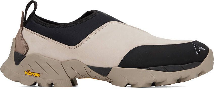 ROA Black  Taupe Slip-On Sneakers