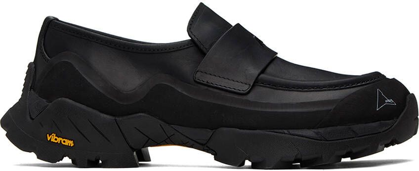 ROA Black Slip-On Loafers - Picture 5