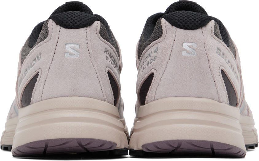 Salomon Taupe  Gray X-Mission 4 Suede Sneakers - Picture 4