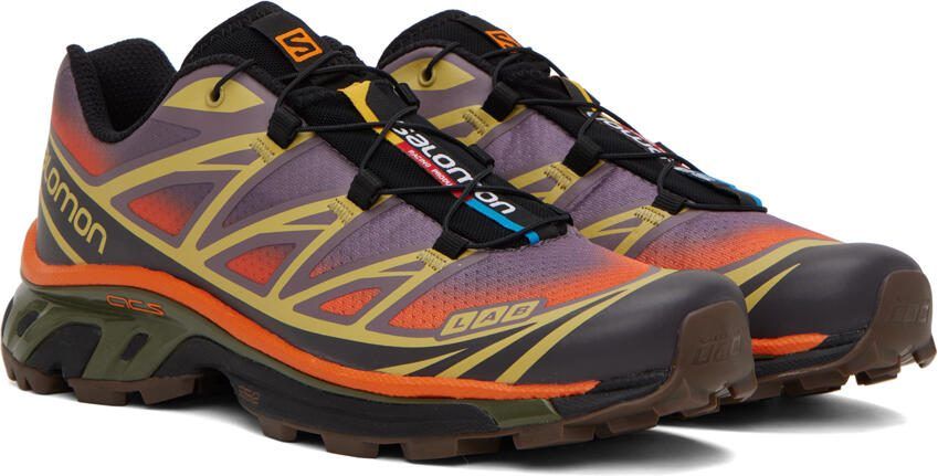 Salomon Orange  Purple XT-6 Skyline Sneakers - Picture 3
