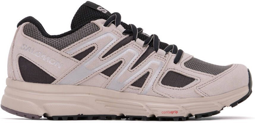 Salomon Taupe  Gray X-Mission 4 Suede Sneakers - Picture 2