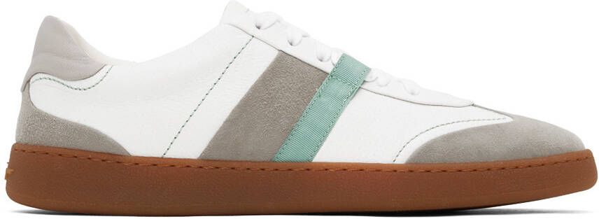 Ferragamo White  Gray Garda Sneakers - Picture 5