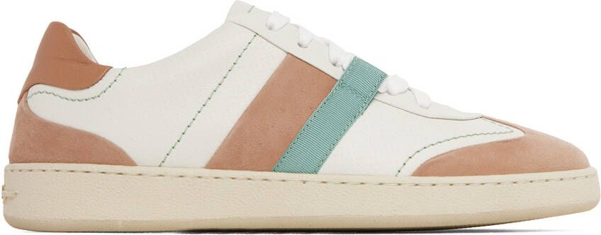 Ferragamo White  Pink Garda Low Sneakers