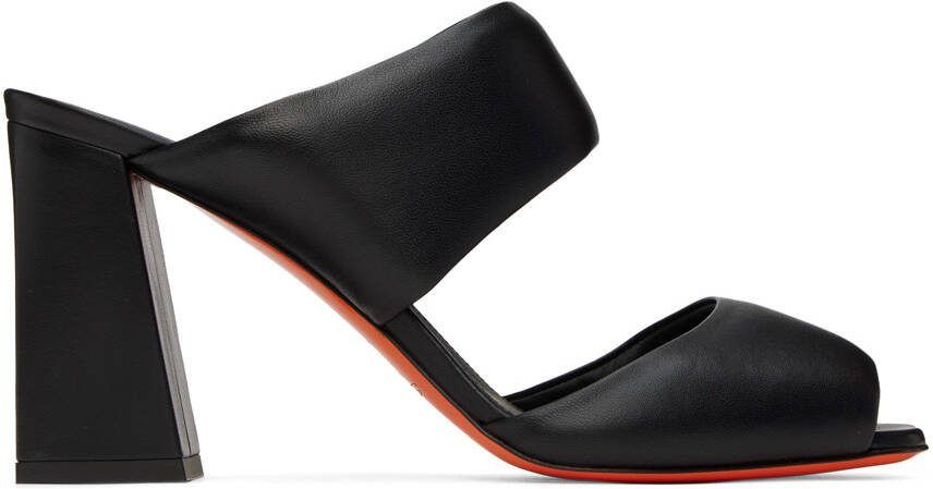 Santoni Black Leather Heels - Picture 5