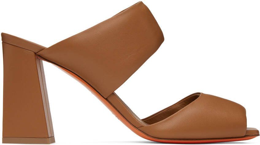 Santoni Brown Leather Heels - Picture 5