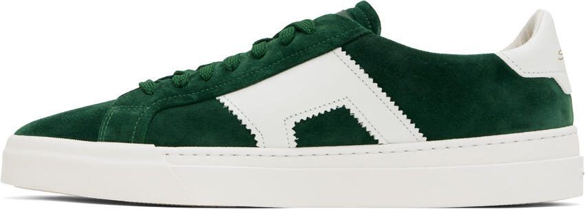 Santoni Green  White Double Buckle Sneakers - Picture 3