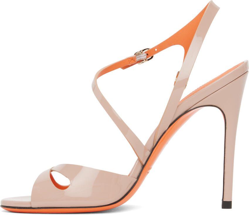 Santoni Pink Open Toe Heeled Sandals - Picture 3