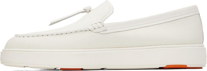 Santoni White Knotted Slip-On Sneakers - Picture 4