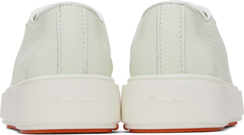 Santoni White Tumbled Sneakers