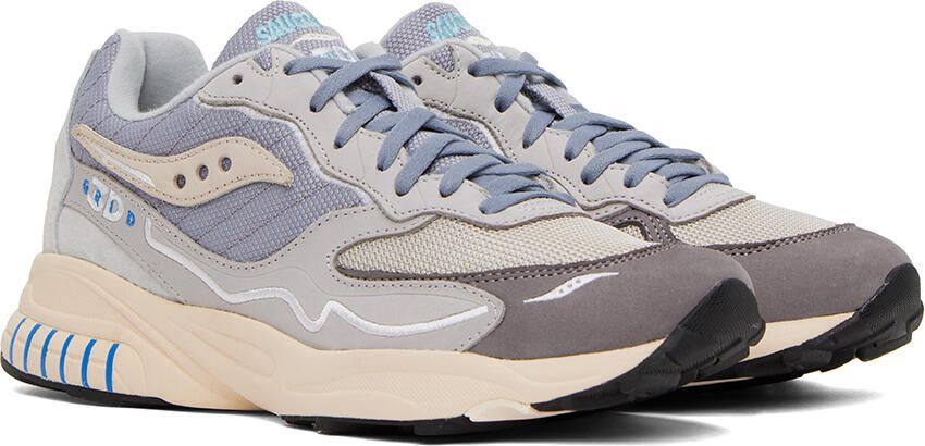 Saucony Gray 3D Grid Hurricane Premium Sneakers - Picture 2
