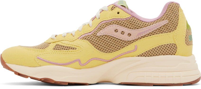 Saucony Yellow  Tan 3D Grid Hurricane Sneakers - Picture 3