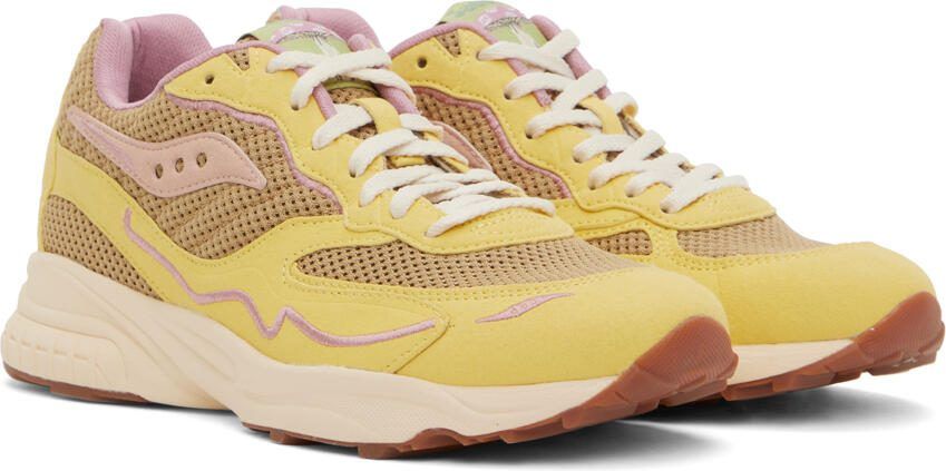 Saucony Yellow  Tan 3D Grid Hurricane Sneakers - Picture 2