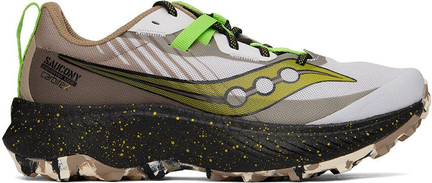 Saucony White  Taupe Endorphin Edge Sneakers - Picture 5