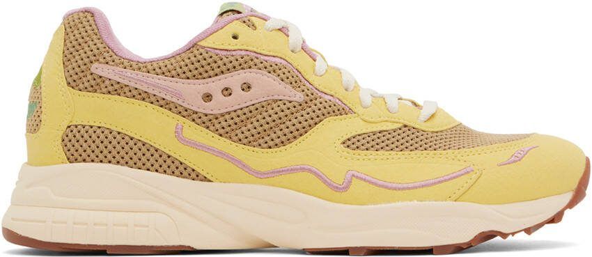 Saucony Yellow  Tan 3D Grid Hurricane Sneakers - Picture 5