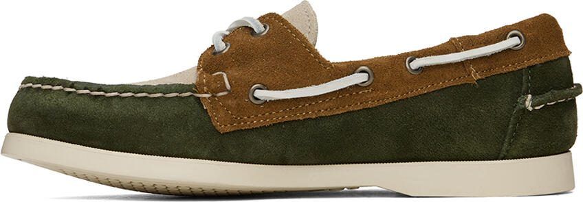 Sebago Green  Beige Portland Jib Boat Shoes - Picture 4