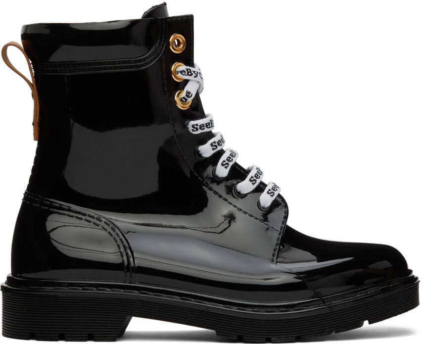 See by Chloé Black Florrie Rain Boots - Picture 5