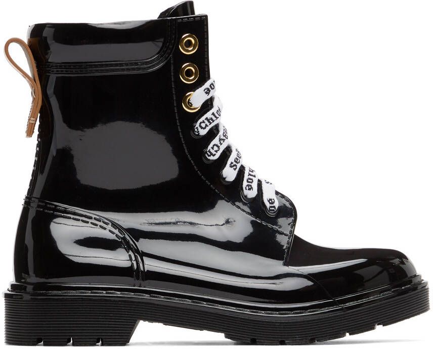 See by Chloé Black Florrie Rain Boots