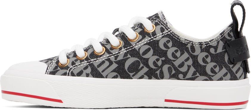 See by Chloé Gray Aryana Denim Sneakers - Picture 3