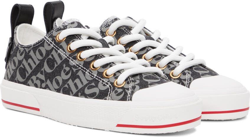 See by Chloé Gray Aryana Denim Sneakers - Picture 2