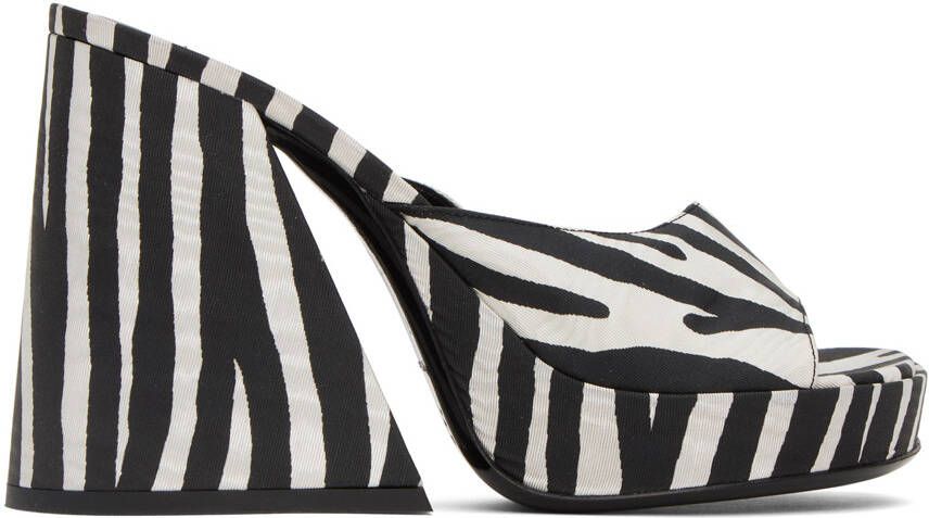 Simon Miller Black  White Slice Heeled Sandals - Picture 5