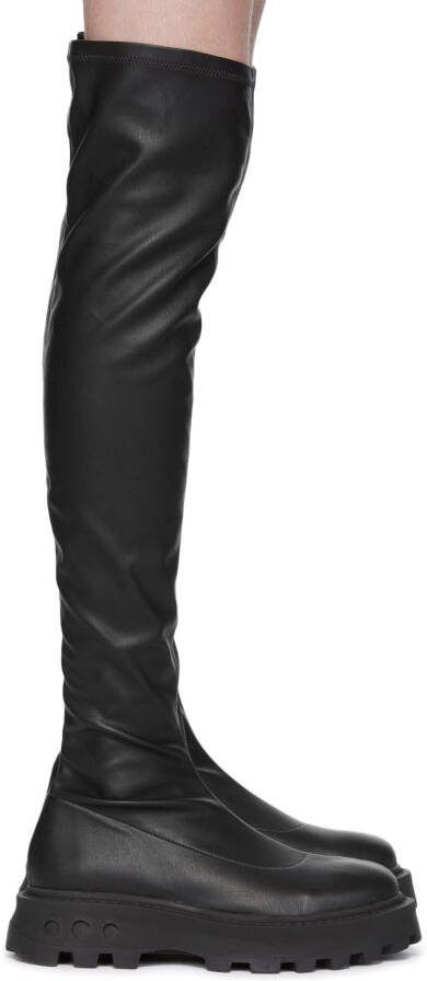 Simon Miller Black Faux-Leather Scrambler Tall Boots - Picture 5