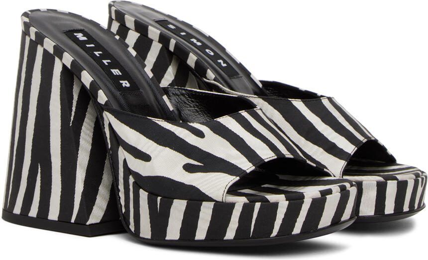 Simon Miller Black  White Slice Heeled Sandals - Picture 2