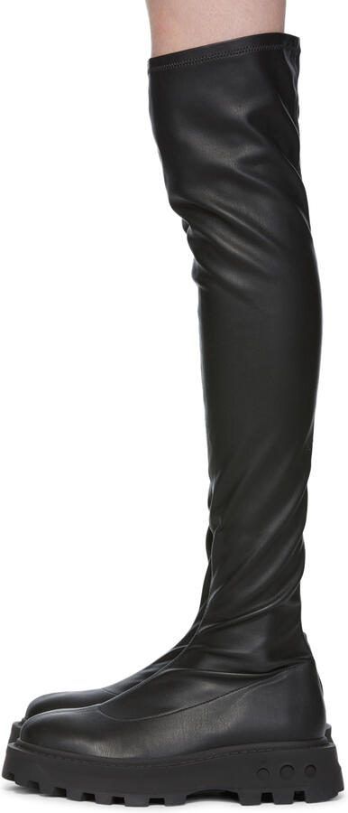 Simon Miller Black Faux-Leather Scrambler Tall Boots - Picture 3