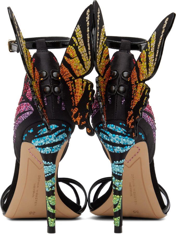 Sophia Webster Black Chiara Embellished Heeled Sandals - Picture 3