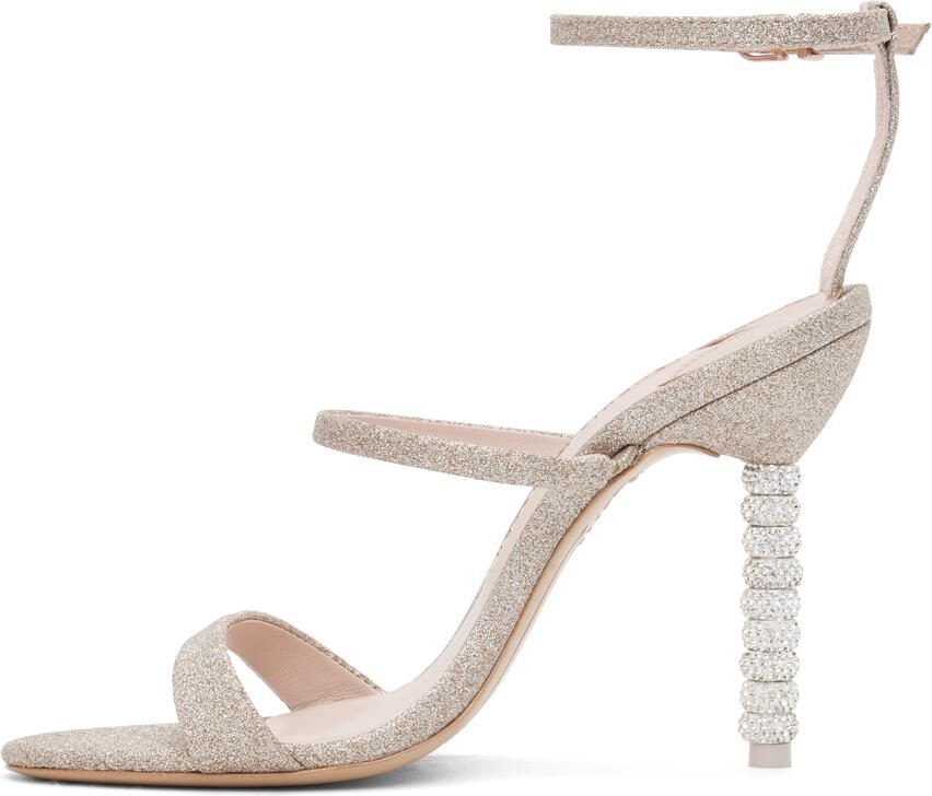 Sophia Webster Gold Rosalind Crystal Heeled Sandals - Picture 3