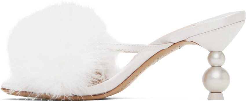 Sophia Webster Off-White Delicia Marabou Heeled Sandals - Picture 2