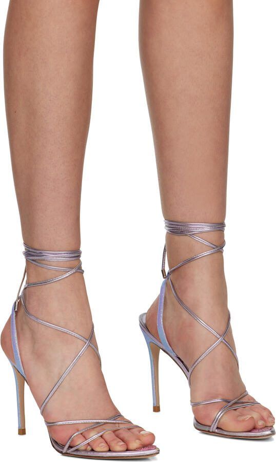 Sophia Webster Silver Amora Heeled Sandals - Picture 2