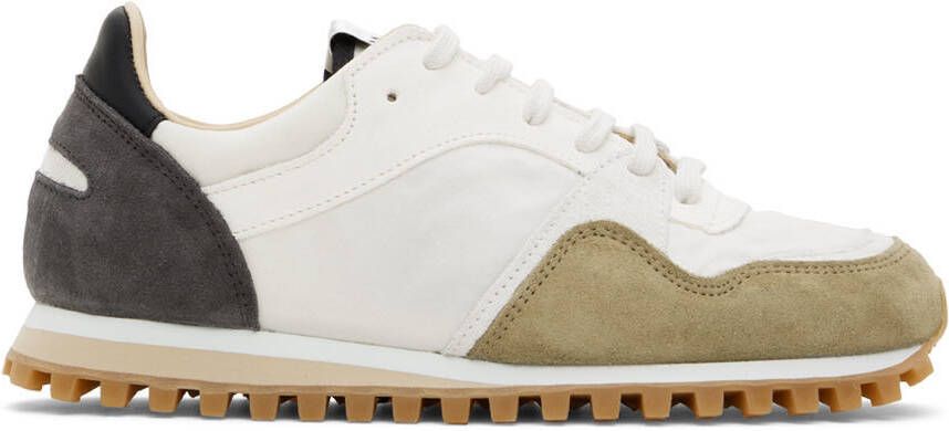Spalwart White  Khaki Marathon Trail Low Mix Sneakers - Picture 5