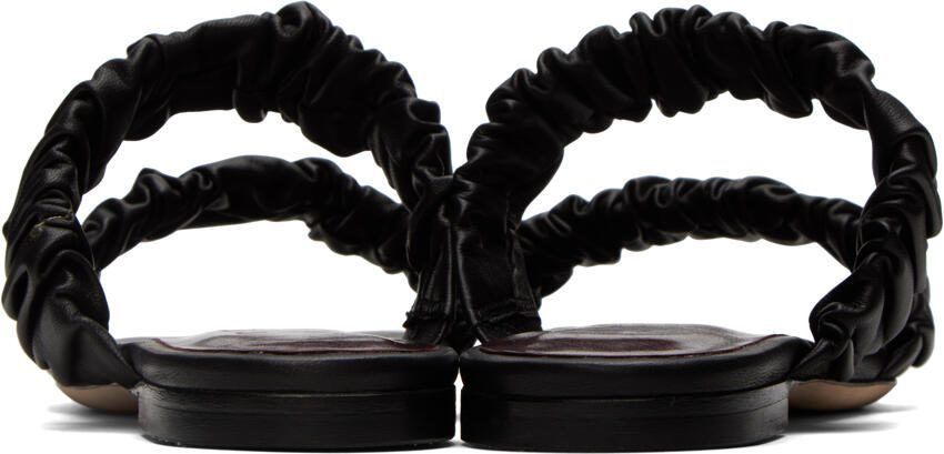 Staud Black Maya Ruched Sandals