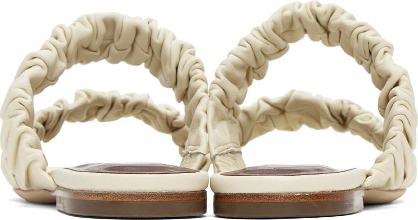 Staud Off-White Maya Ruched Sandals