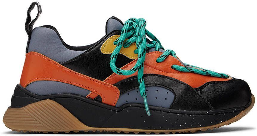 Stella McCartney Kids Grey  Orange Colorblock Sneakers - Picture 4