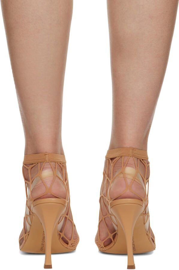 Stella McCartney Beige Fishnet 100 Heeled Sandals