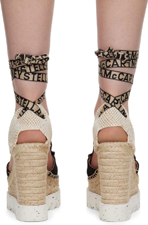 Stella McCartney Black  Beige Gaia Heels - Picture 5
