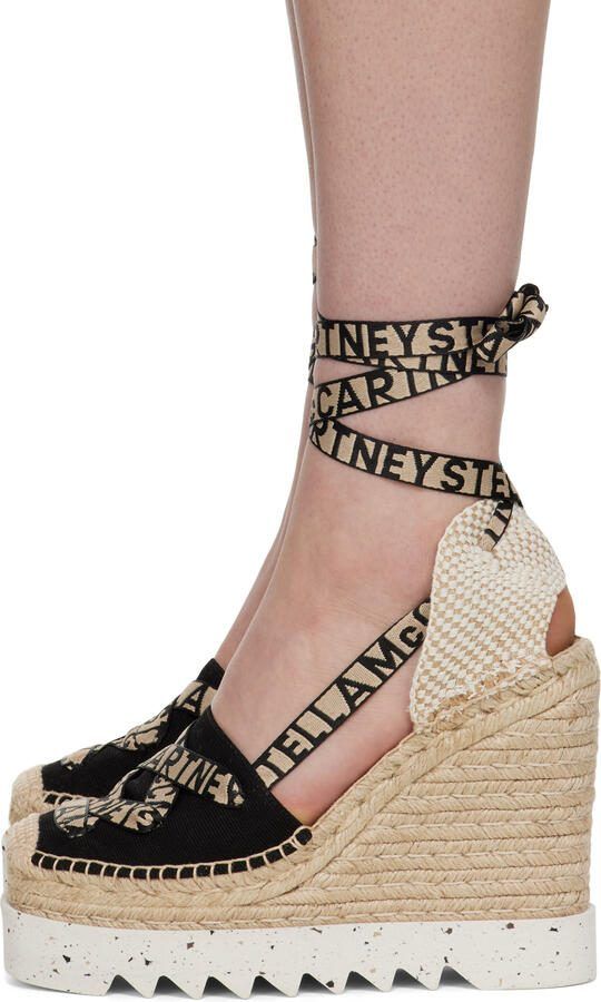 Stella McCartney Black  Beige Gaia Heels - Picture 2
