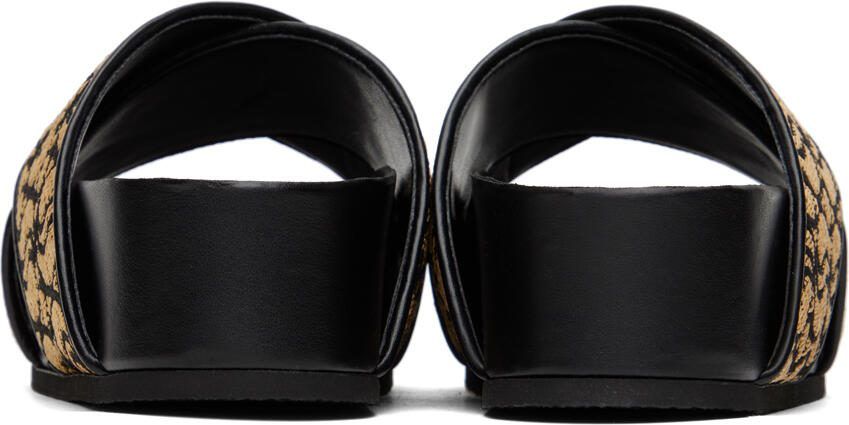 Stella McCartney Black  Beige Monogram Sandals