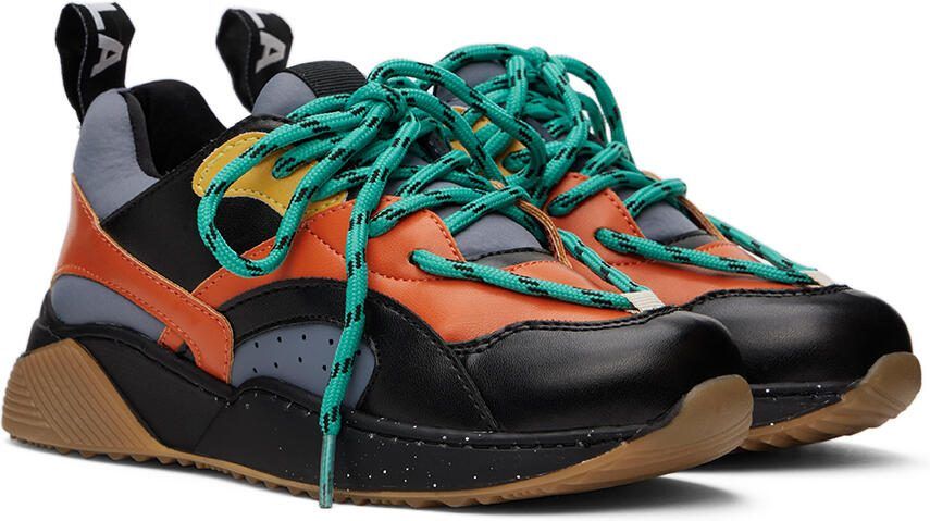Stella McCartney Kids Grey  Orange Colorblock Sneakers - Picture 2