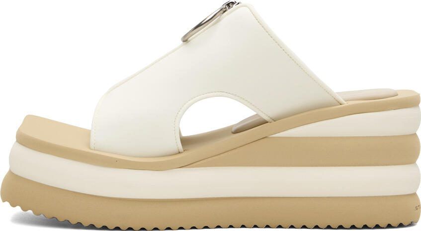 Stella McCartney White  Beige Scuba Slides - Picture 3