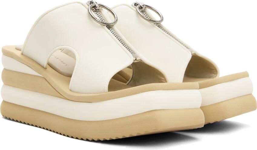 Stella McCartney White  Beige Scuba Slides - Picture 2