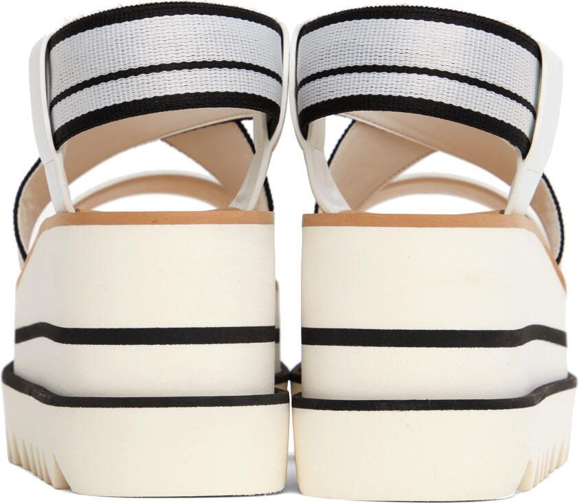 Stella McCartney White  Black Sneakelyse Platform Heeled Sandals