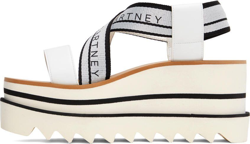 Stella McCartney White  Black Sneakelyse Platform Heeled Sandals - Picture 3