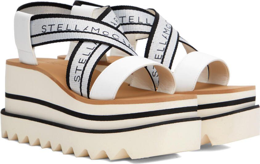 Stella McCartney White  Black Sneakelyse Platform Heeled Sandals - Picture 2
