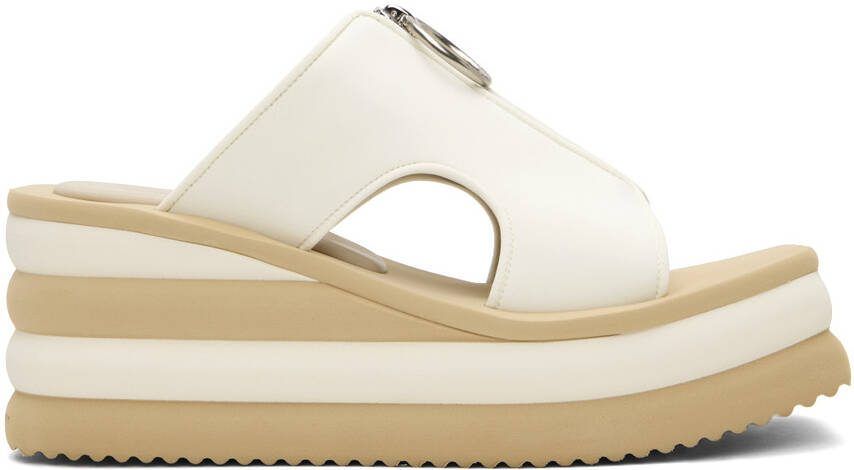 Stella McCartney White  Beige Scuba Slides - Picture 6