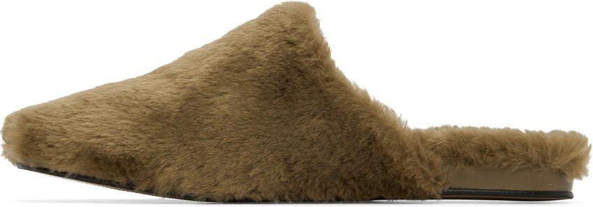 Stine Goya Brown Faux-Fur Samiga Slippers - Picture 4
