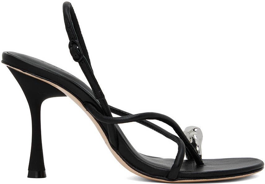 Studio Amelia Black Pebble Ring 90 Heeled Sandals - Picture 5