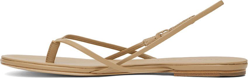 Studio Amelia Beige Wishbone Flat Sandals - Picture 3